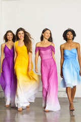 Sheath-Column Floor Length Chiffon Ombre Dress COZF17012 - COCOMELODY