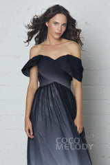 Sheath-Column Floor Length Ombre Chiffon Dress COZF17015 - COCOMELODY