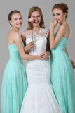 Sheath-Column Floor Length Lace Bridesmaid Dress COZK16013 - COCOMELODY