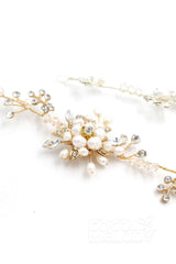 Alloy Wedding Bracelets with Pearl and Crystals CQ0033 - COCOMELODY