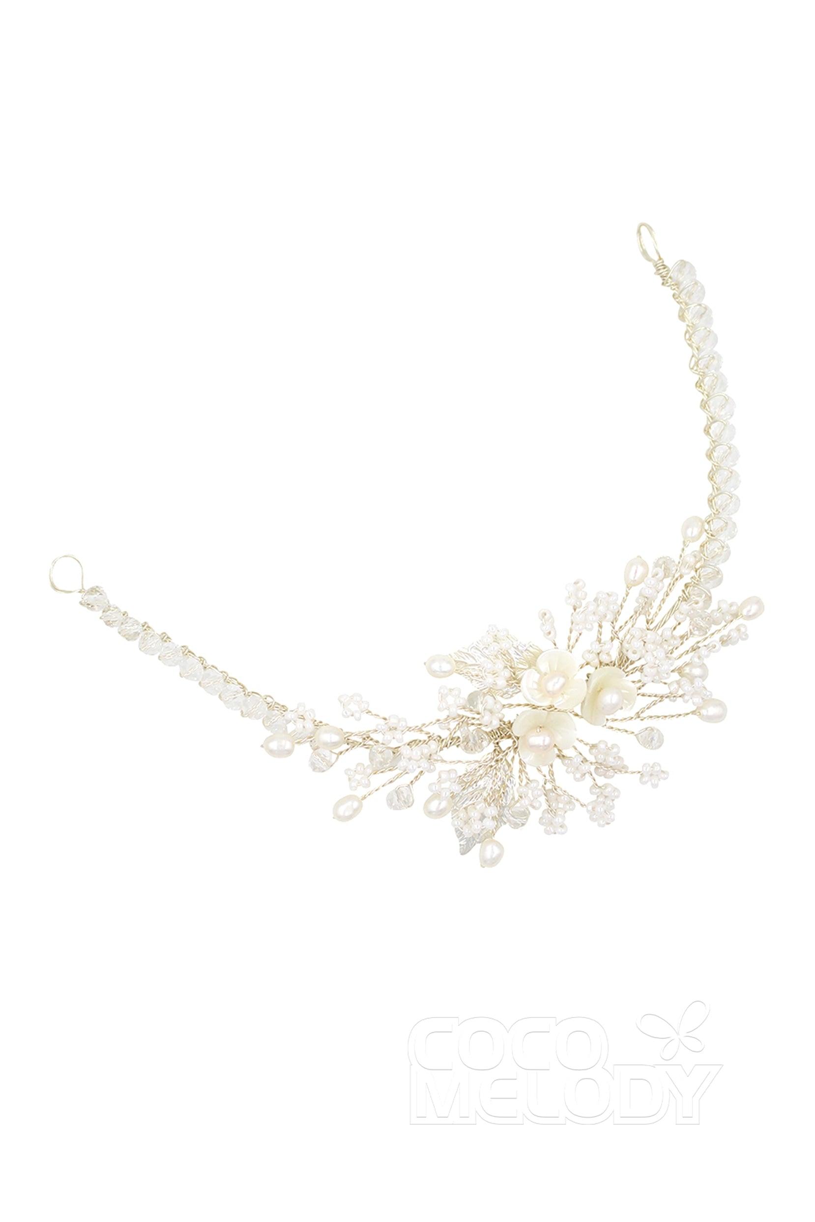 Alloy Wedding Bracelets with Pearl and Crystals CQ0034 - COCOMELODY