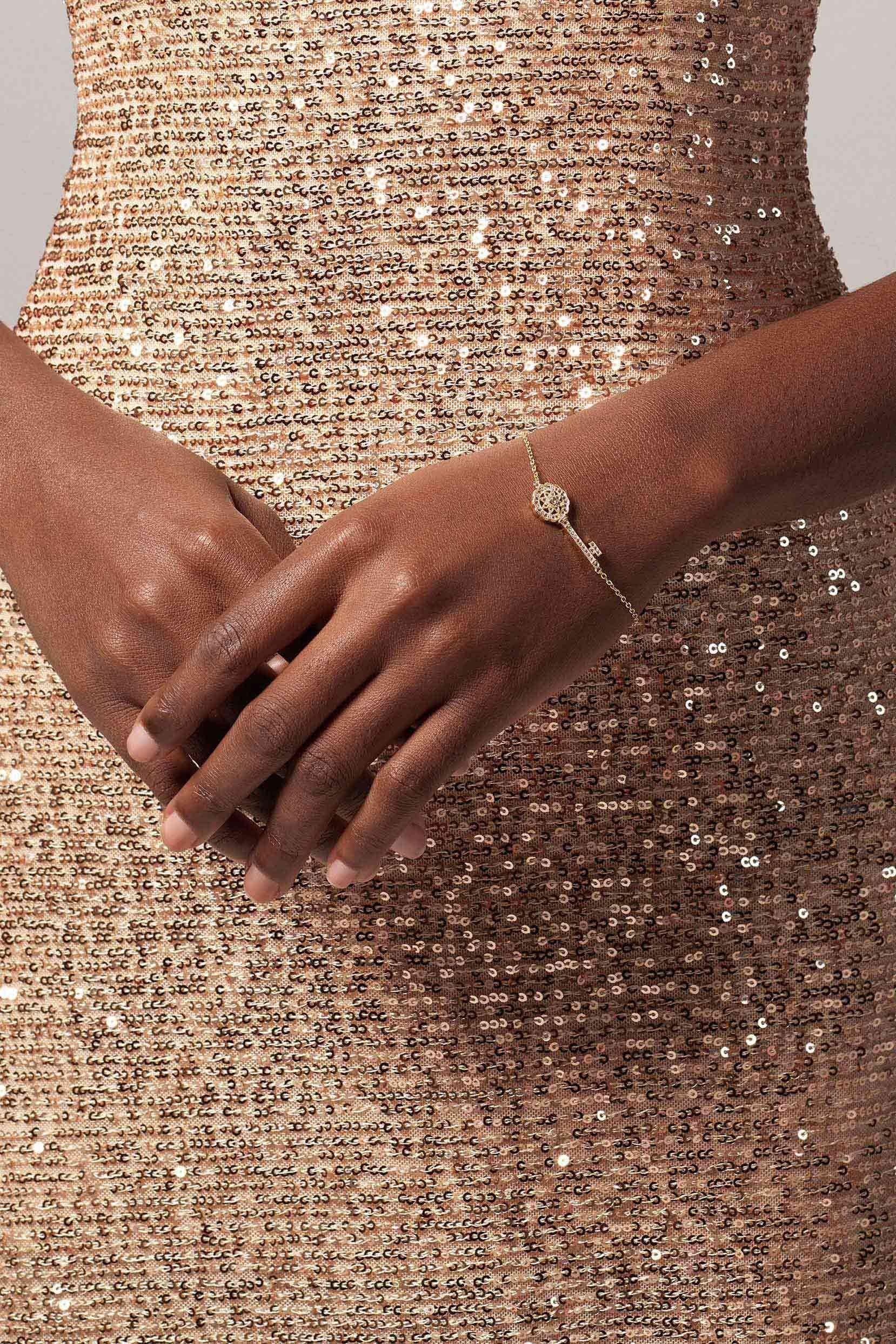 Yellow Gold Plated Bracelets with Crystals CQ0048 - COCOMELODY