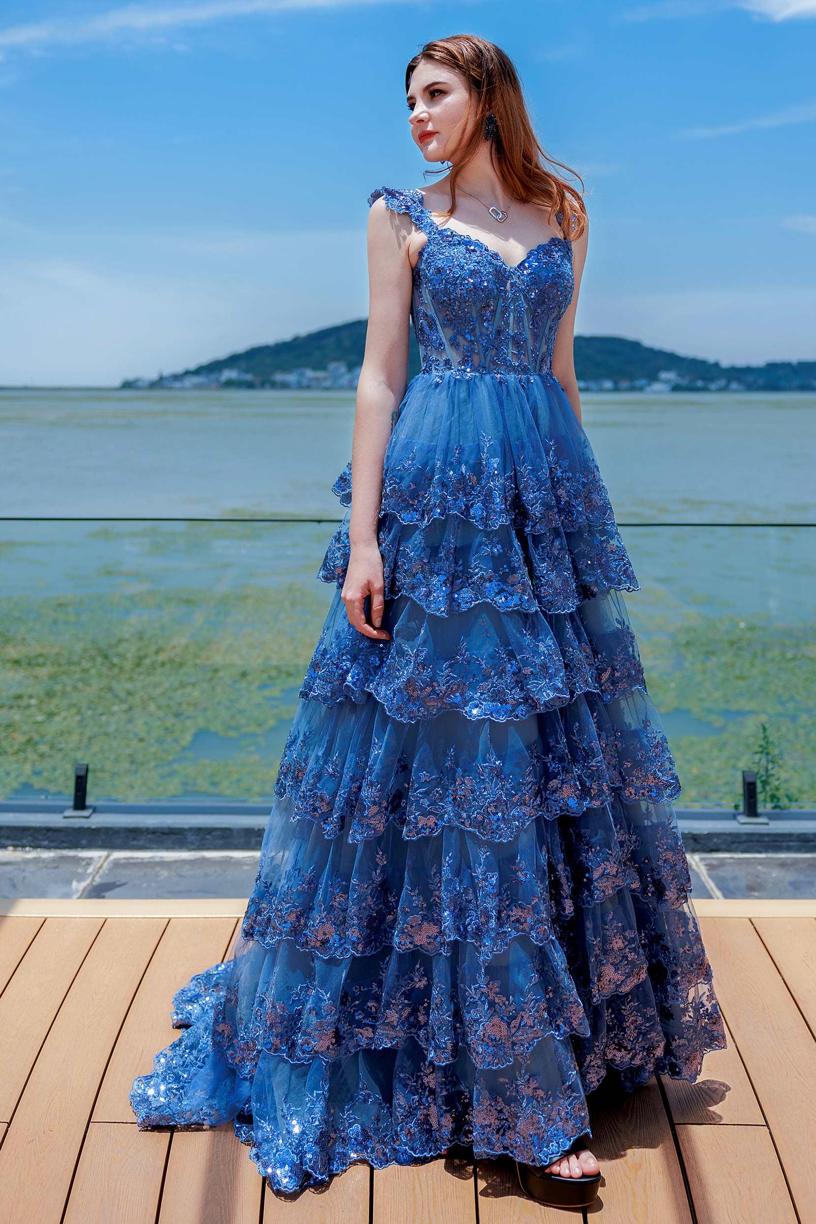 Ball Gown Sweep-Brush Train Tulle Prom Dress CS0481 - COCOMELODY