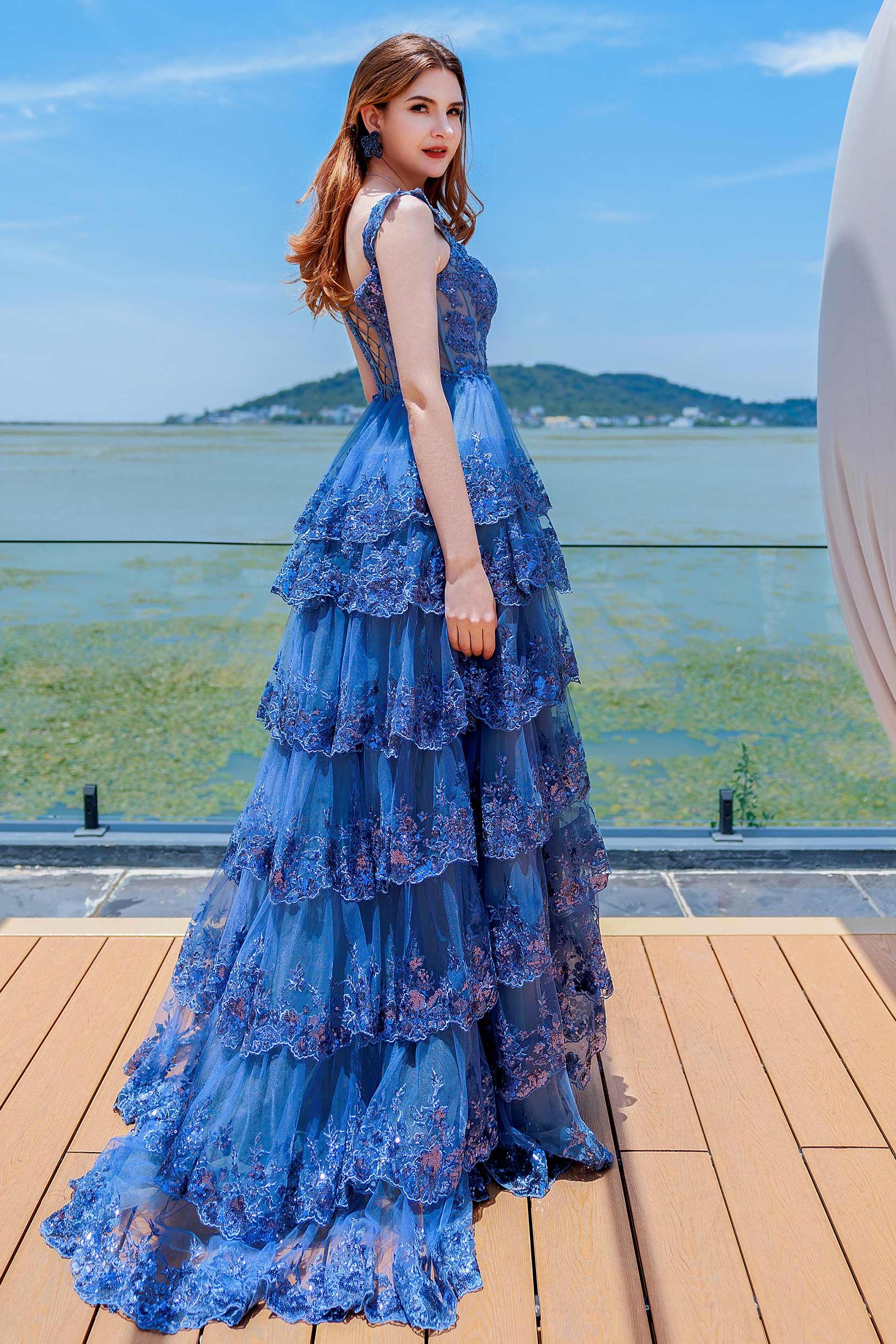 Ball Gown Sweep-Brush Train Tulle Prom Dress CS0481 - COCOMELODY