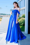 A-Line Floor Length Forged Chiffon Prom Dress CS0485 - COCOMELODY