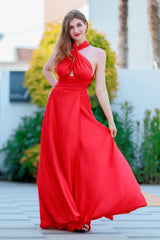 Sheath-Column Sweep-Brush Train Forged Chiffon Prom Dress CS0492 - COCOMELODY