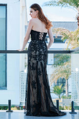 Sheath-Column Sweep-Brush Train Tulle Prom Dress CS0494 - COCOMELODY