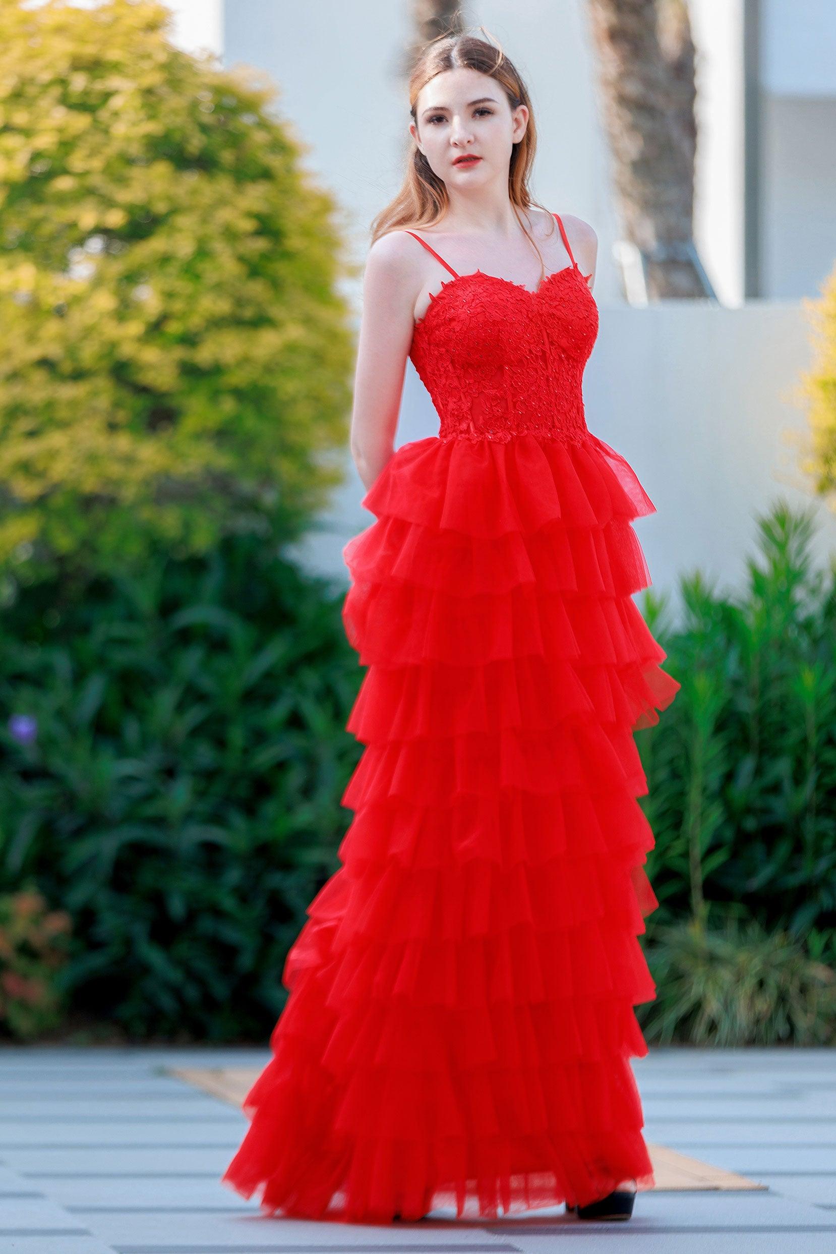 Sheath-Column Floor Length Tulle Prom Dress CS0496 - COCOMELODY