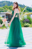 A-Line Floor Length Tulle Prom Dress CS0501 - COCOMELODY
