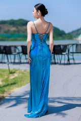 Sheath-Column Floor Length Hot Stamping Cloth Prom Dress CS0502 - COCOMELODY