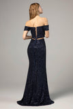 Sheath-Column Floor Length Sequined Dress CS0288CR - COCOMELODY