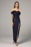 Sheath-Column Ankle Length Sequined Dress CS0289 - COCOMELODY