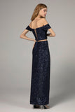 Sheath-Column Ankle Length Sequined Dress CS0289 - COCOMELODY