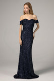 Trumpet-Mermaid Floor Length Sequined Dress CS0290 - COCOMELODY