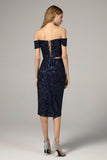 Sheath-Column Knee Length Sequined Dress CS0291 - COCOMELODY