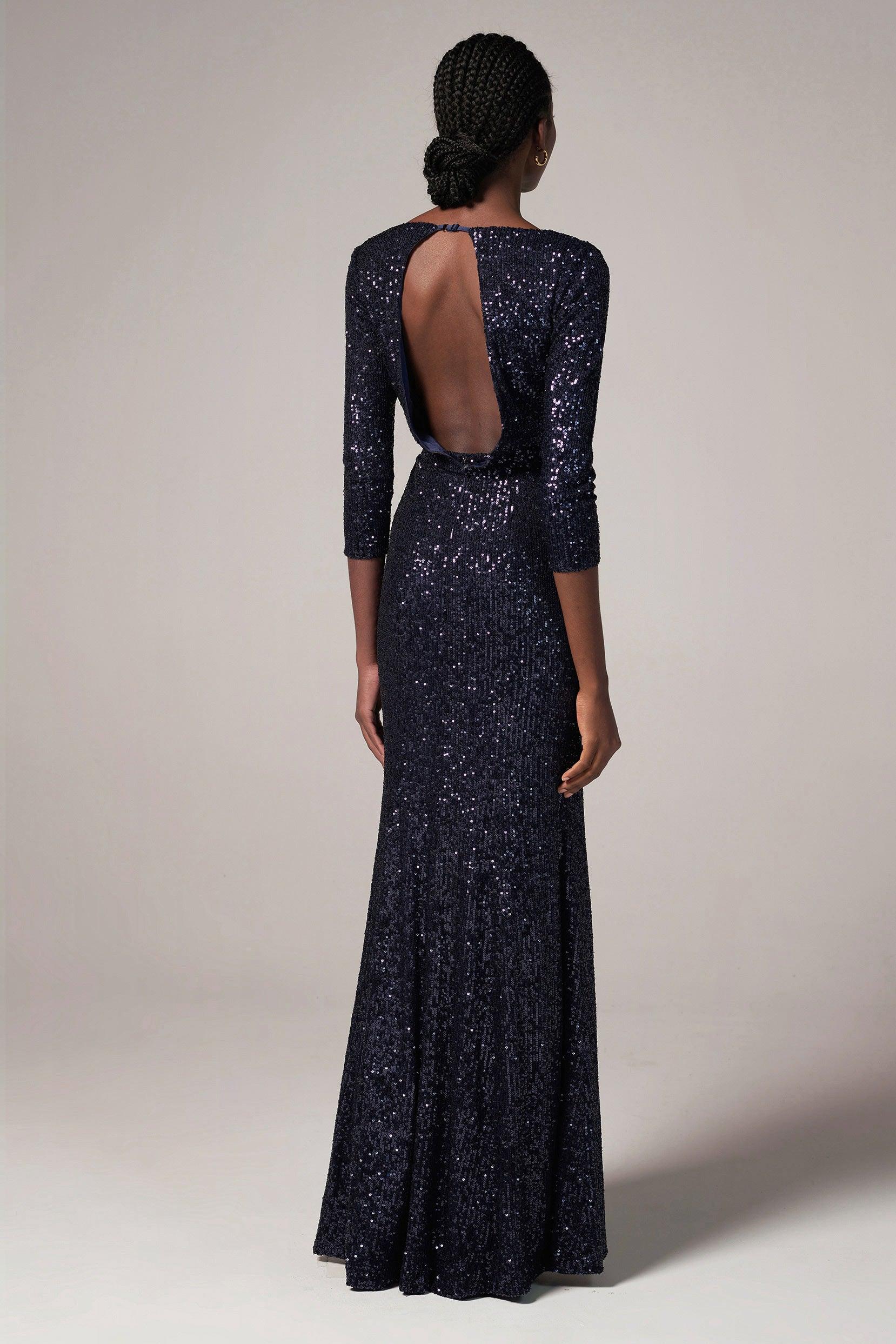 Sheath-Column Floor Length Sequined Dress CS0293 - COCOMELODY