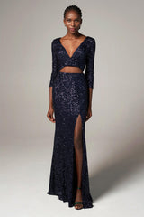 Sheath-Column Floor Length Sequined Dress CS0293 - COCOMELODY