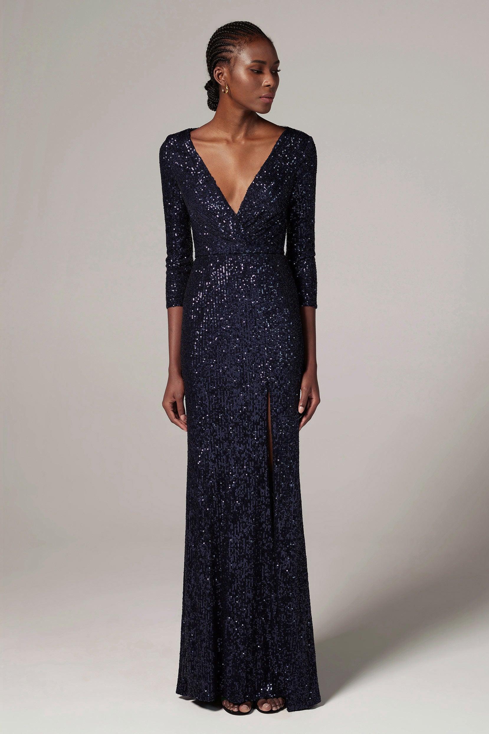 Sheath-Column Floor Length Sequined Dress CS0293 - COCOMELODY
