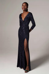 Sheath-Column Floor Length Sequined Dress CS0293 - COCOMELODY