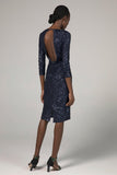 Sheath-Column Knee Length Sequined Dress CS0296 - COCOMELODY