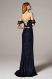 Trumpet-Mermaid Floor Length Sequined Dress CS0299 - COCOMELODY