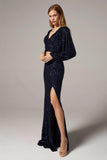 Sheath-Column Floor Length Sequined Dress CS0302 - COCOMELODY