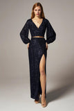 Sheath-Column Ankle Length Sequined Dress CS0303 - COCOMELODY