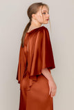 Sheath Sweep Train Luxe Satin Dress CS0320 - COCOMELODY