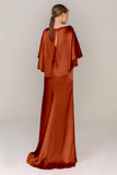 Sheath Sweep Train Luxe Satin Dress CS0320 - COCOMELODY