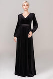 Sheath-Column Floor Length Velvet Dress CS0332 - COCOMELODY