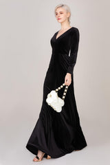 Sheath-Column Floor Length Velvet Dress CS0333 - COCOMELODY