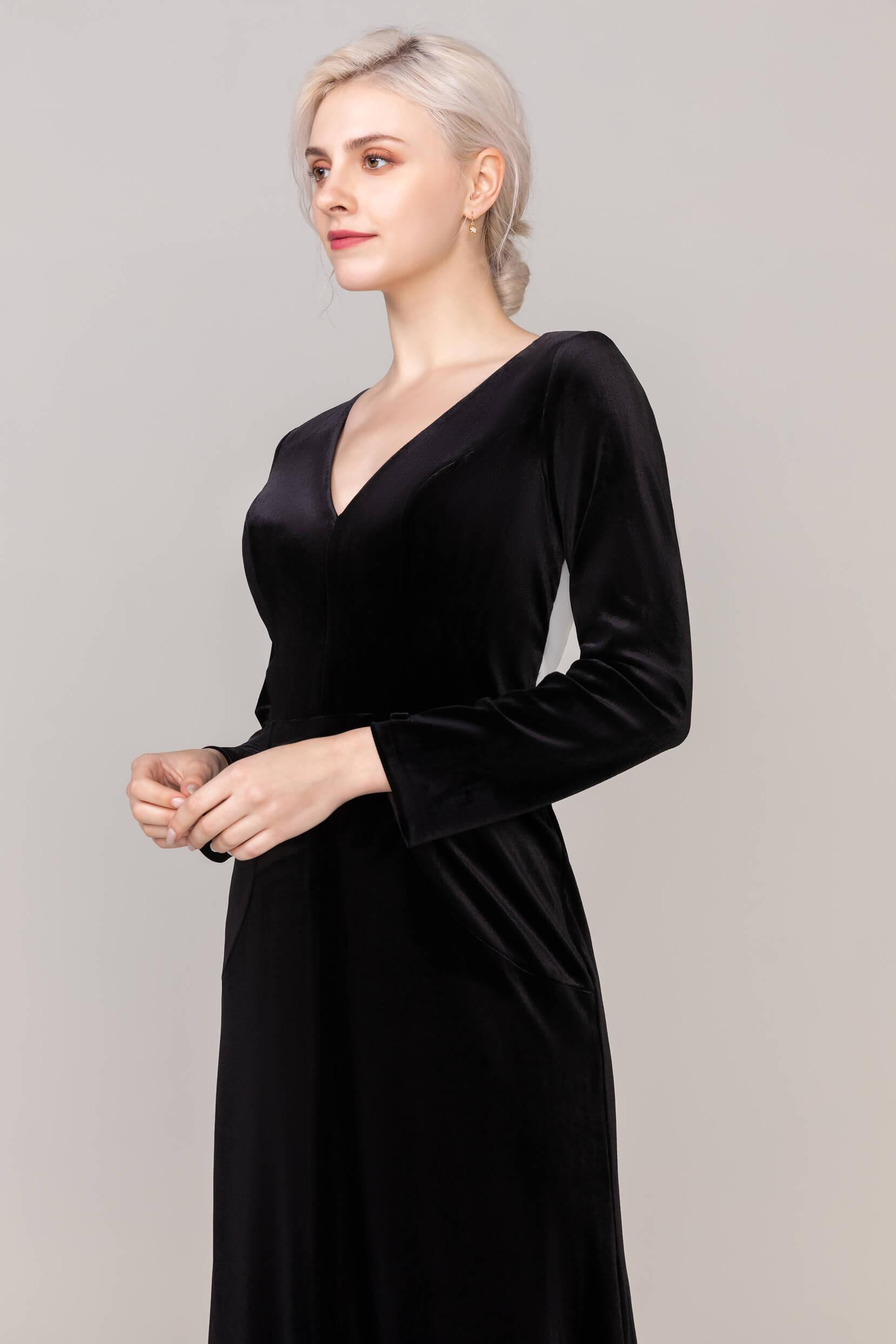 Sheath-Column Floor Length Velvet Dress CS0333 - COCOMELODY