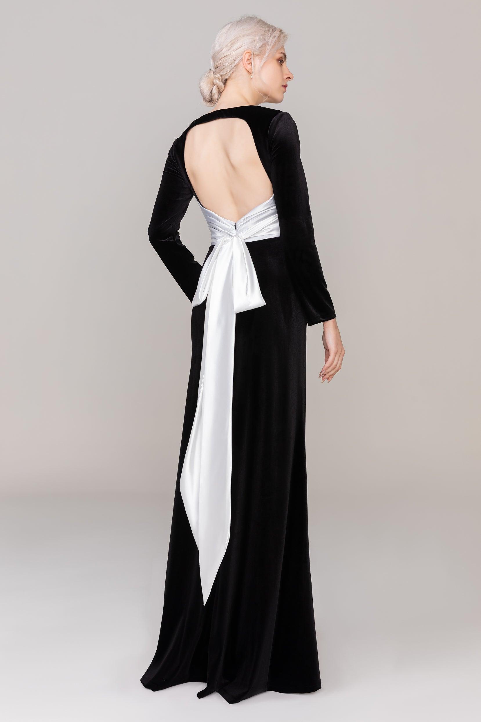 Sheath-Column Floor Length Velvet Dress CS0333 - COCOMELODY