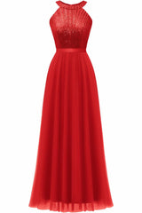 A-Line Floor Length Sequined Prom Dress CS0422 - COCOMELODY