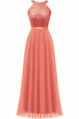A-Line Floor Length Sequined Prom Dress CS0422 - COCOMELODY