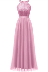 A-Line Floor Length Sequined Prom Dress CS0422 - COCOMELODY