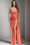 Sheath-Column Floor Length Elastic Satin Prom Dress CS0428 - COCOMELODY