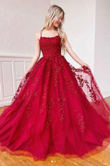 A-Line Sweep-Brush Train Tulle Prom Dress CS0403 - COCOMELODY