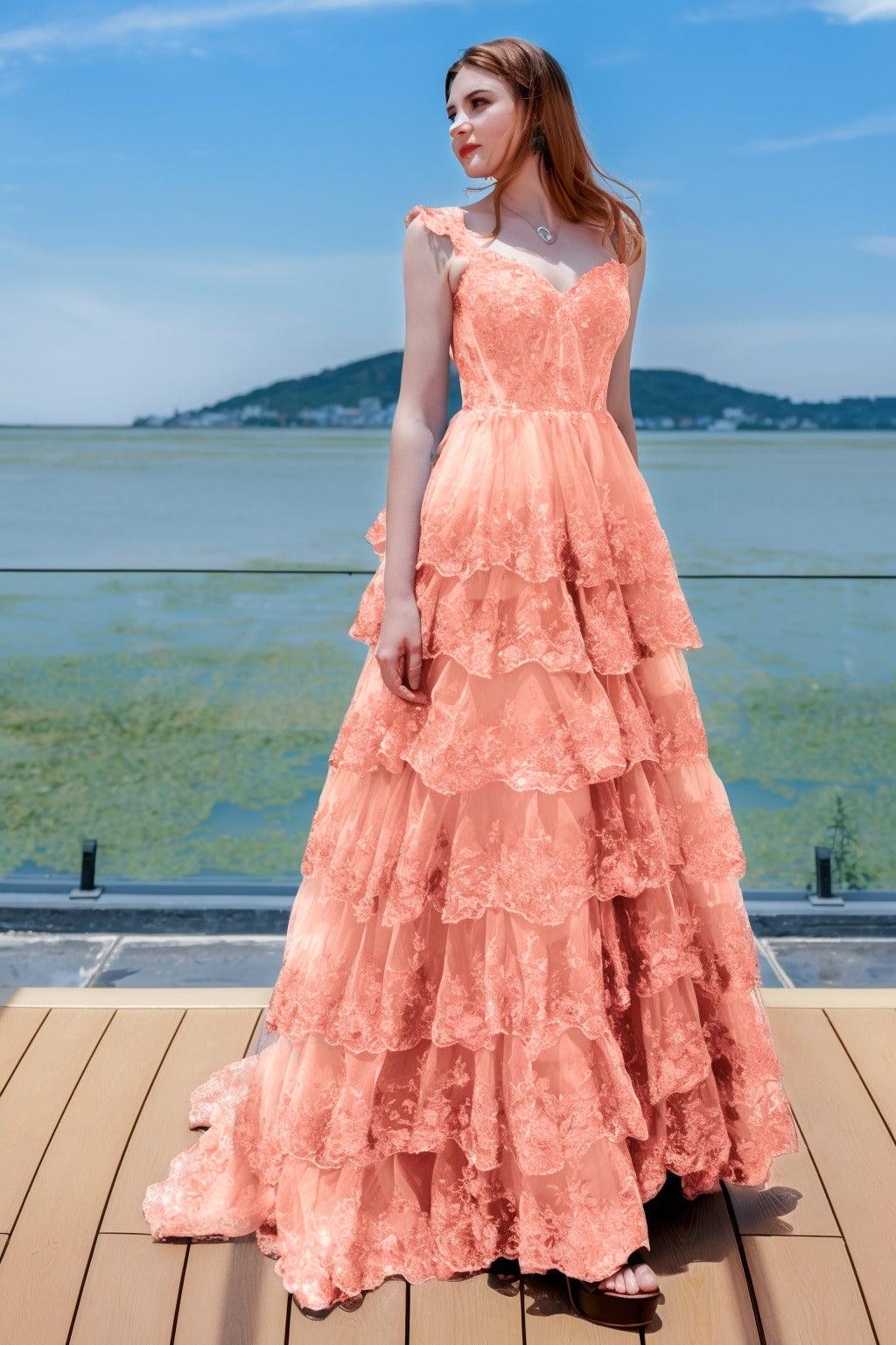 Ball Gown Sweep-Brush Train Tulle Prom Dress CS0481 - COCOMELODY