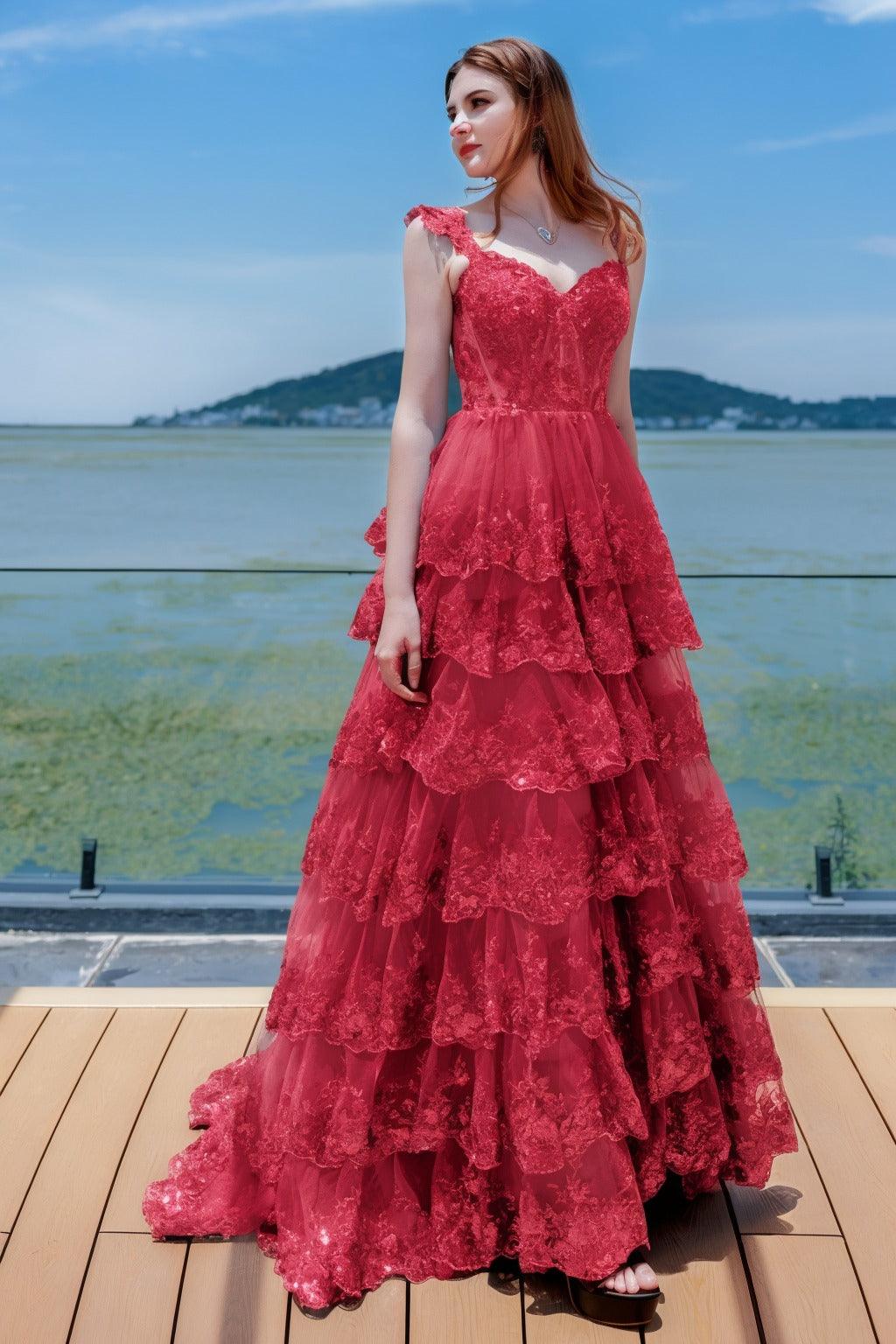 Ball Gown Sweep-Brush Train Tulle Prom Dress CS0481 - COCOMELODY
