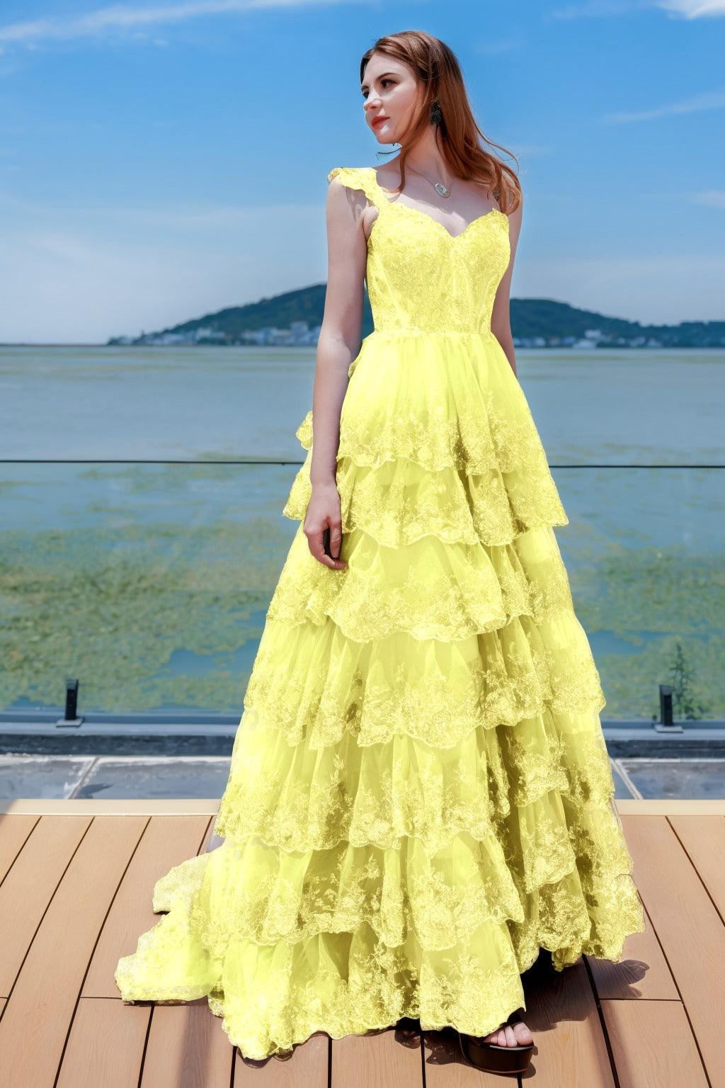Ball Gown Sweep-Brush Train Tulle Prom Dress CS0481 - COCOMELODY