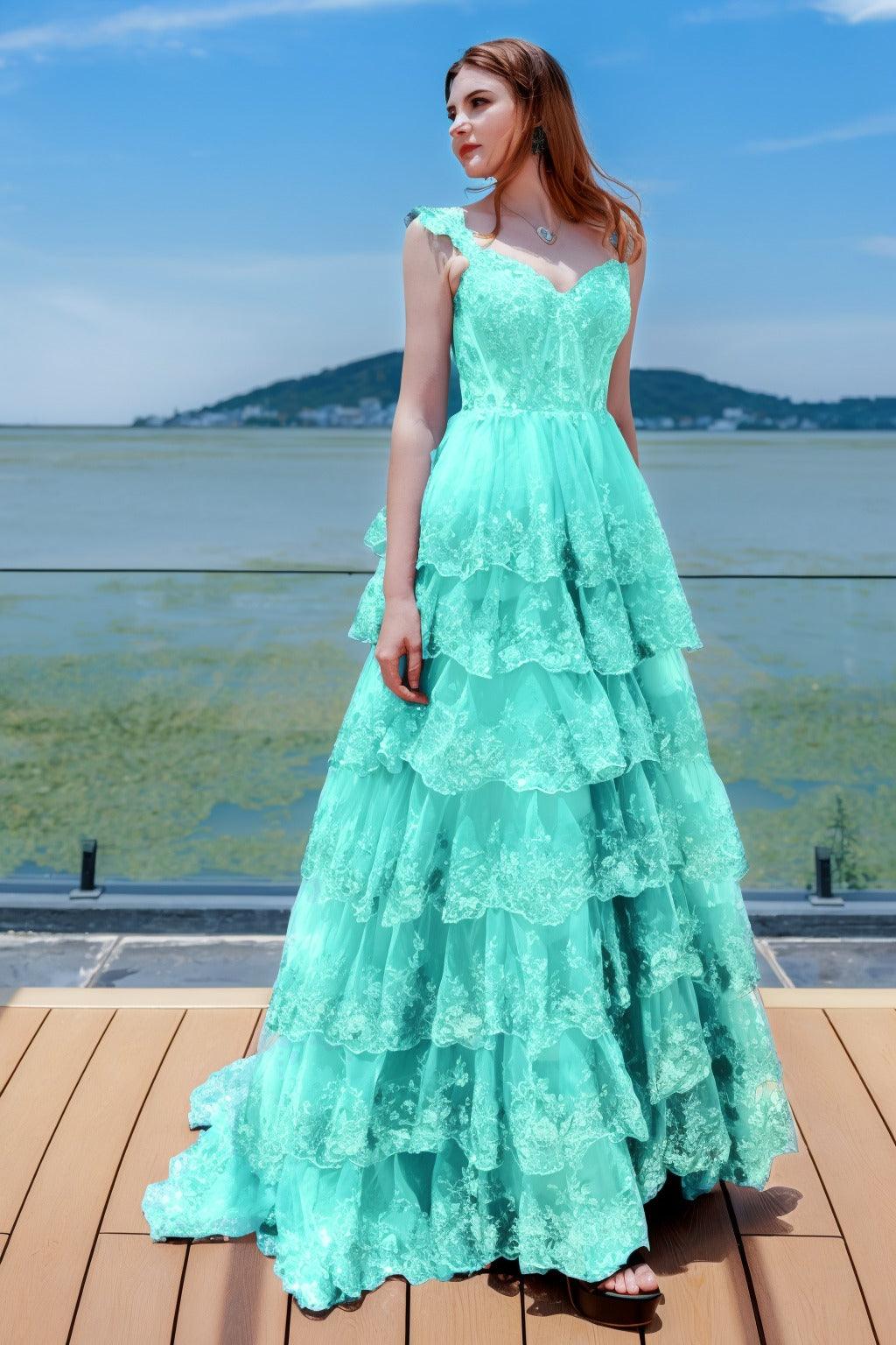 Ball Gown Sweep-Brush Train Tulle Prom Dress CS0481 - COCOMELODY