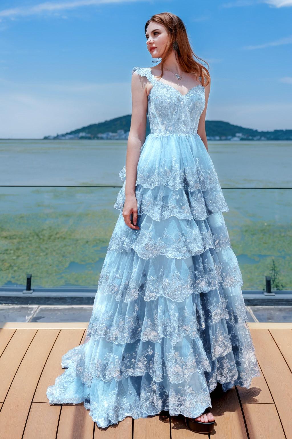 Ball Gown Sweep-Brush Train Tulle Prom Dress CS0481 - COCOMELODY