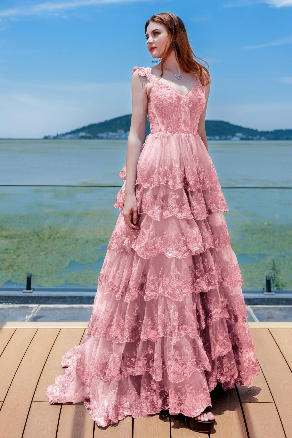 Ball Gown Sweep-Brush Train Tulle Prom Dress CS0481 - COCOMELODY