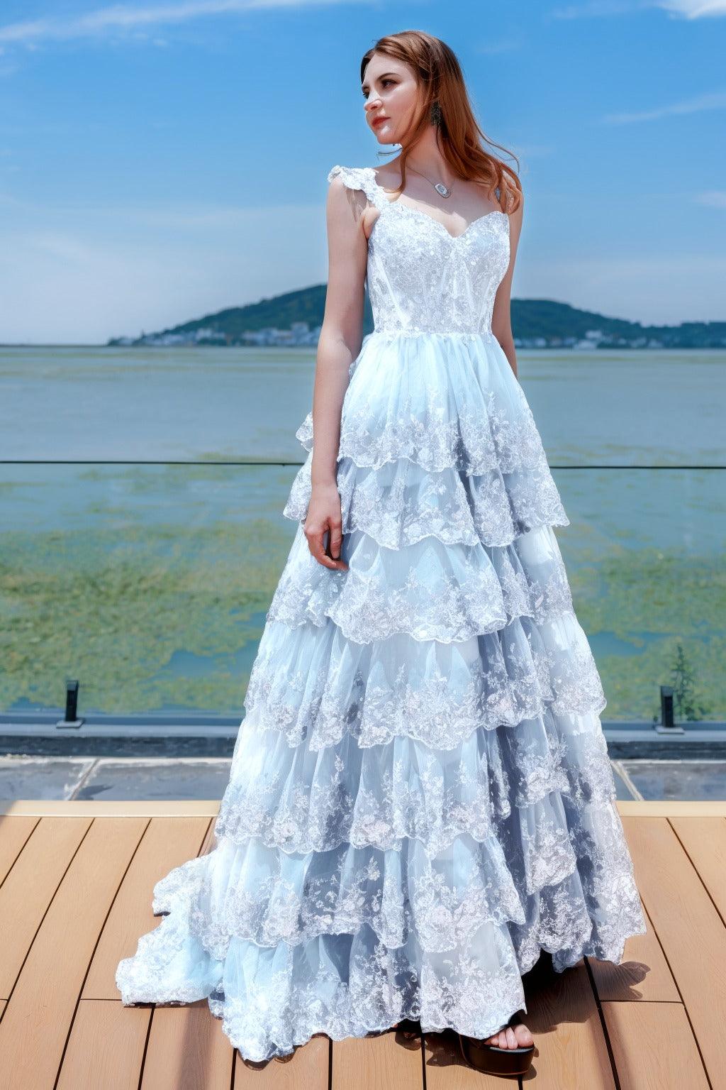 Ball Gown Sweep-Brush Train Tulle Prom Dress CS0481 - COCOMELODY