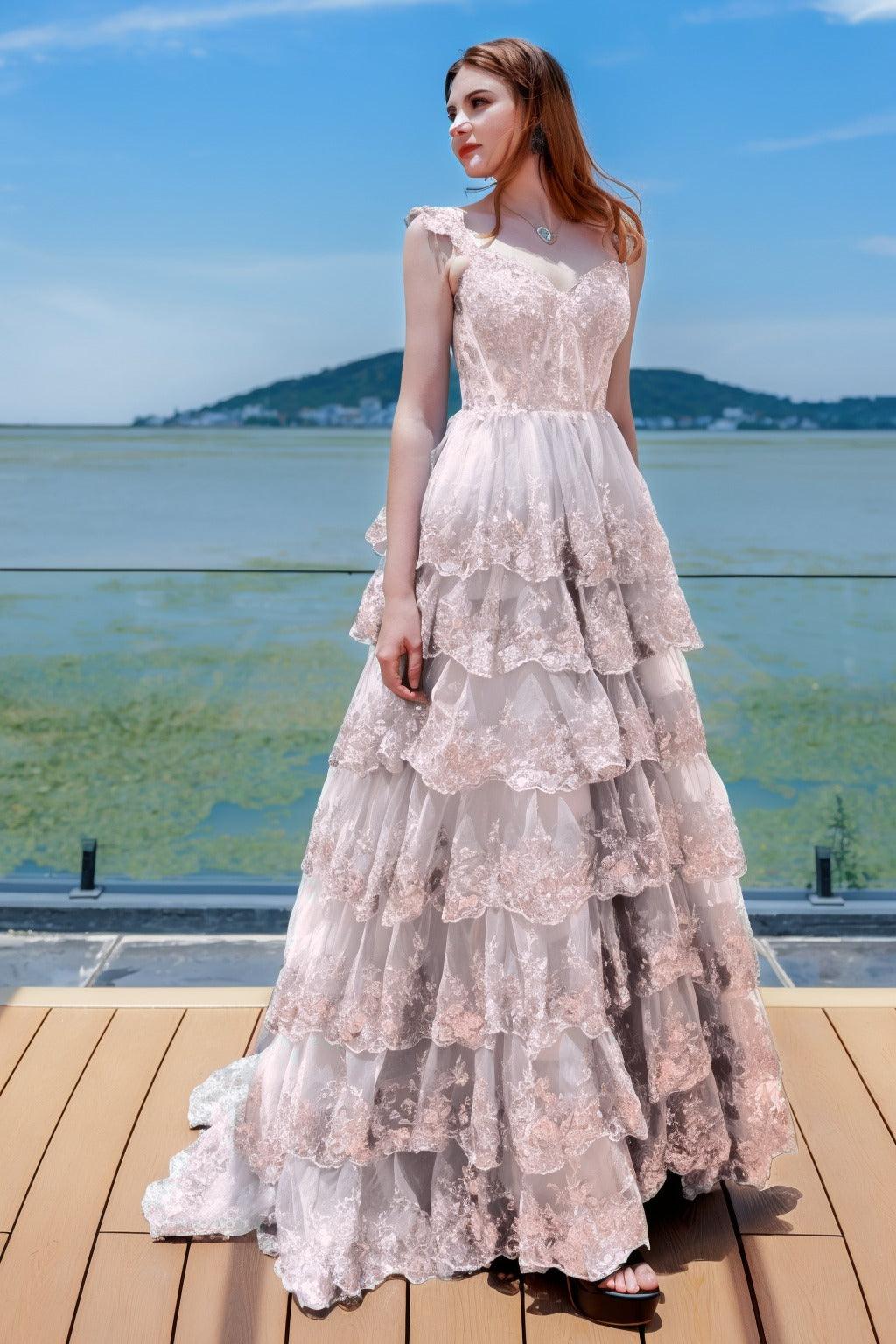 Ball Gown Sweep-Brush Train Tulle Prom Dress CS0481 - COCOMELODY