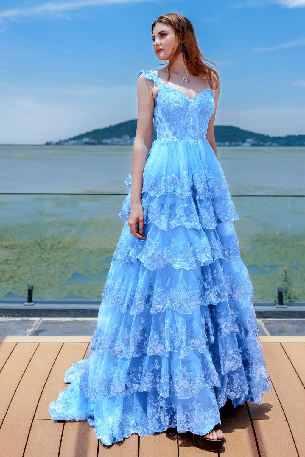 Ball Gown Sweep-Brush Train Tulle Prom Dress CS0481 - COCOMELODY