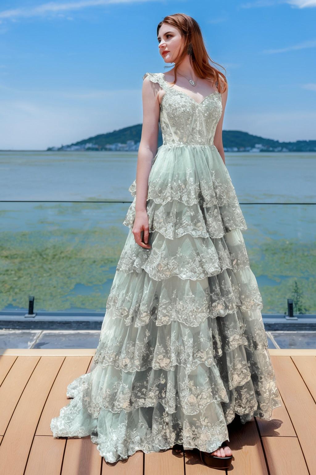 Ball Gown Sweep-Brush Train Tulle Prom Dress CS0481 - COCOMELODY