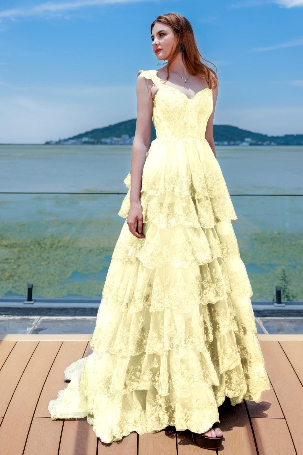 Ball Gown Sweep-Brush Train Tulle Prom Dress CS0481 - COCOMELODY