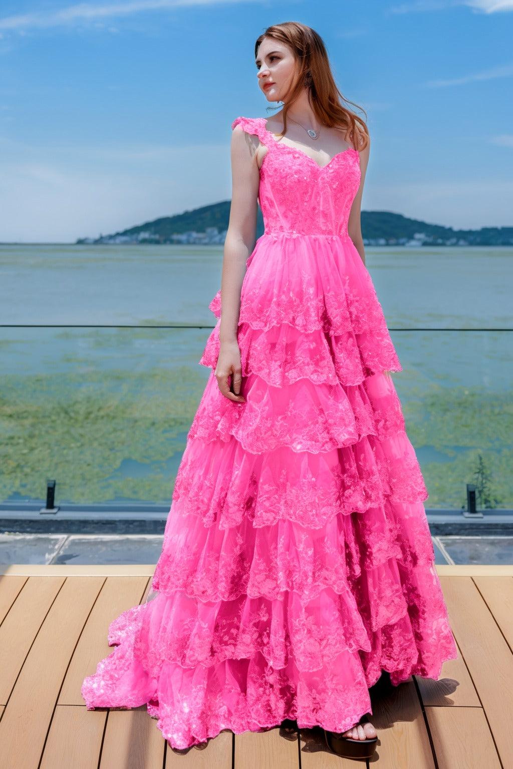 Ball Gown Sweep-Brush Train Tulle Prom Dress CS0481 - COCOMELODY